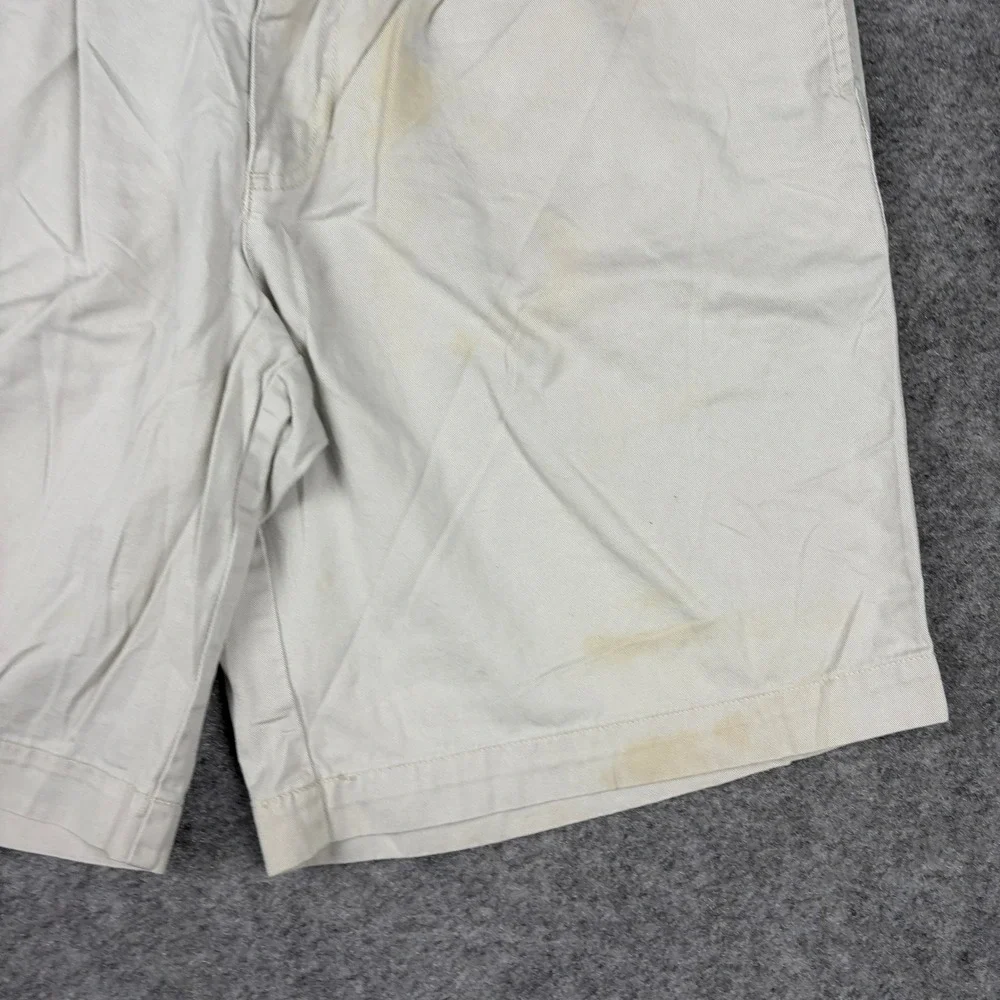 Arizona‎ Chino Shorts Mens 34 Beige Pleated Front Cotton Casual Summer Khaki Y2K